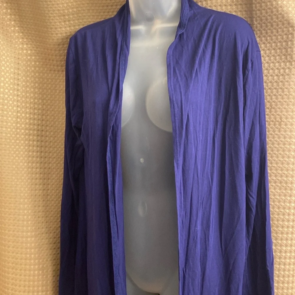 Isaac Liev Boho Cardigan, Extra Long, Royal Blue, Size L - Picture 7 of 10